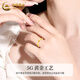 China Gold (CHINA GOLD) Gold Ring Women's Glossy Diamond Pattern Threaded Gold Soup Circle Ring Marriage 520 Gifts for Wife and Girlfriend [Jingsuda] Circle Number 14 About 1.1g [Guojin Gift Box]