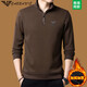 
Armani stand-up collar long-sleeved T-shirt for men's middle-aged pure cotton zipper sweatshirt in autumn and winter plus velvet thickened base shirt A3291-Black<> plus velvet M 165 (recommended to wear 90-120 Jin [Jin equals 0.5 kg])