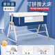Mu yunyao Deutschland Neugeborenes Baby Kinderbett bewegliche Moskitonetz-Spleißbett Multifunktion falten Babybett Cart Dual-Purple-Purpose-Wiege Himmelblau + Moskitonetz + Matratze + Windel Tisch