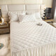 DREAM KARIN skin-friendly brushed quilted bed skirt bed cover single piece solid color dust-proof protective cover fitted sheet pad 180*200cm white