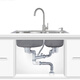 Submarine CSQ-12D double tank washing basin sewer pipe carrying basket 110 sewer pipe set side drainage against the wall to save space