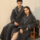 Bo Naling Nightgown Men's Bathrobe Men's Winter Plus Velvet Thickened Long Pajamas Coral Velvet Style Bathrobe Plus Size Large Size Light Luxury Warmth Men's Bathrobe Black Gray XL