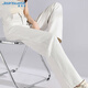 Jeanswest jeans women's autumn loose wide-leg pants women's trendy Korean style small straight-leg pants simple off-white L