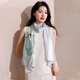 
Hang Silk House Silk Mulberry Silk Chinese Style Silk Scarf Shawl Outside Wearing Wife Mother's Birthday Gift Box for Women Practical Green Lotus