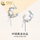 CHINA GOLD S925 Silver Moonlight Rabbit Earrings Women's Moonstone Straight Pin Earrings Valentine's Day Birthday Gift for Girlfriend Moonlight Rabbit Earrings Delivered Today/Next Day