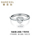 Safir platinum ring for women Pt950 heart-shaped love car flower platinum live mouth ring for birthday gift, about 2.15 grams, can be remarked to adjust the ring number for delivery