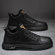 Woodpecker classic board shoes men's Martin boots shoes spring high top retro British casual leather shoes work boots one foot trendy shoes 5777 black 41