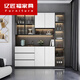Zhen Yanxuan 2024 Sideboard integriert in die Wand moderne einfache Wohnzimmer -Aufbewahrungsschrank leichter Luxus Restaurant Weinschrank Milchfarbe Sideboard Modell 12240*40*220 Pack Installation