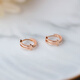 DL 1998 Fat Donglai same style 18k rose gold earrings, simple style, small earrings plated with mini circles, niche design, fashionable, rose gold, striped style 1 pair
