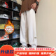 Pantalones muqibo (muqibo) para hombres en invierno más terciopelo engrosado versátil americano retro adolescente sorteo de gran tamaño pantalones casuales deportivos para hombres sueltos k1049j más terciopelo-negro m