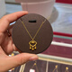 GOR Fat Donglai's same style 18K gold safe lock pendant yellow l gold auspicious cloud lock bell necklace Ruyi female sense clavicle chain simple auspicious cloud lock bell necklace
