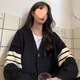 XCFREHT [1484 people collect] Japanese lazy style sweater new knitted cardigan jacket dopamine fashionable lazy black XL (120Jin[Jin equals 0.5 kg]-130Jin[Jin equals 0.5 kg])
