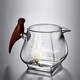 Baxi (BAXI) wooden bird fair cup thickened heat-resistant kungfu tea set accessories tea sea tea divider male cup glass fair cup tea filter Xishang Meishan wooden handle fair cup 440ml