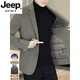 JEEP SPIRIT Light luxury high-end cashmere coat men's wool suit men's autumn and winter short down liner double-sided woolen coat for men 818 dark gray (double-sided woolen) (63 wool detachable XL (125-135Jin Jin equals 0.5 kg)