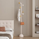 Yongqian simple modern clothes hanger floor-standing bedroom small clothes hanger Italian home coat rack entrance door clothes hanger cream style coat rack - milk white (semi-round bottom)