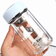 Shantoulin Village Glass Cup Songdao Double Glass Cup Men and Women Fashion New Crystal Cup Tea Cup Business Office 00ml Poetry Special (1585) Blue