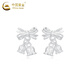 CHINA GOLD Bow Lily of the Valley Flower Silver Earrings for Women S Silver Light Luxury Fashion Valentine's Day Birthday Gift for Girlfriend and Wife Ode to Lily of the Valley-s925 Bow Lily of the Valley Earrings Heart-beating Limited Gift Box