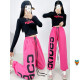 Hanchang Zunba Dance Costume Jazz Dance Top Femmes Dancing Jazz Suite de jazz tendance Sports Hip-Hop Street Dance Performance 393 Black Top 1049 Rose Red Pure Cotton Pants xxl
