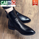Cartelo 2025 Herbst High-Top-Lederschuhe für die koreanische Version von Herren British Spote Toe Business mit Höhe von 4cm6 lässig große Chelsea-Stiefel 9921 Schwarz (normales Modell) 38