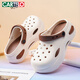 Katile Crocodile Hole Schuhe Frauen Sommer Sandalen Freiheitsstreitschuhe Garten Dual-Purple-Strand Sandalen Frauen 1463 Mika 37-38