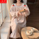 一夜一梦 珊瑚绒睡裙女长袖冬天加厚加绒甜美公主风秋冬款保暖法兰绒睡衣 691-2（绿色） M