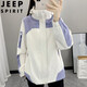 JEEP SPIRIT Jacket Women's 2025 Spring, Autumn and Winter New Three-in-one Detachable Windproof, Waterproof and Warm Ski Windbreaker Women's Purple and White Two-piece Set M Hat Detachable