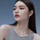 Lukfook Jewelry True Me Series Platinum 950 Special Shaped Seawater Pearl Platinum Drop Earrings Total Weight Approximately 2.94 Grams