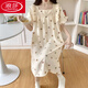 Langsha Pyjamas (Langsha) Sommer-Sommer-Baumwoll-Kurzärmel-Cartoon Nachthemd niedliche, dünne runde Hals-Version Großgröße Schwangeres Student Student Cotton #JDX-694-1 Hochwertiges Modell M [75-100] Jin [Jin gleich 0,5 kg]
