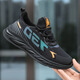 
Breathable mesh shoes for men's soft sole work shoes lightweight and fashionable versatile casual shoes for men's sports running shoes 730-Orange 44 (270mm)