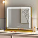 Perfeden Square Bedroom Smart Mirror Cosmetic Mirror Desktop LED Bulb Home Desktop Dressing Mirror with Light Fill-in Cosmetic Mirror Beauty Mirror Horizontal White 70*57 Plug-in