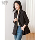 Chu Shen Spring and Autumn Small Suit Women's Professional Commuting Casual Suit Jacket Formal S13KF4434 Black L