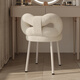 HALODN dressing chair Internet celebrity cream style designer makeup chair simple bedroom bow lamb velvet dressing table stool white fixed style lamb velvet butterfly chair