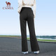 骆驼（CAMEL）直筒运动裤女款透气休闲针织卫裤子 J24CAXLN671 幻影黑 XXL