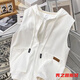 La nueva sudadera con chaleco sin mangas de Van Zhesha para la primavera, la chaqueta de cárdigan con capucha de las mujeres, estilo coreano, el chaleco con cremallera con cremallera 841 Grey Vertical Horse Clip M 165