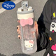 迪士尼（Disney）高颜值水杯可爱学生ins女生吸管便携耐高温防摔塑料杯 紫色【kt蝴蝶结+kt猫】 701ml