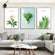 Живопись Dafen Nordic Living Room украшения картины Простые современные диван фоны стены украшения висячими картинами маленькие свежие триптич зеленого растения роспись 6736-S/63502/12859 60*80 Классическая черная рама масла картина картинка