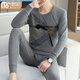 Modal 2024 Neue Herbst- und Winter-Herren-Herbstkleidung und Herbsthosen, Set Cotton Unterwäsche Set mit mittleren und älteren Herrenhemden und Hemdhosen W826 xxl ca.