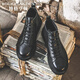 Borghunton Brand Men's Shoes Mid Top Martin Boots Мужские весенние туфли для мужчин в британском стиле повседневная кожа
