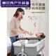 Chuangjingyi choisit le lit multifonction bébé cot bébé pliable et compact, compilation de bébé européenne de berceau neuf portable mobile, gris + net moustique + matelas + panier de rangement + table de couches, structure de trame_other_complete Installation