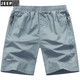 
JEEP SPIRIT men's solid color shorts men's summer sports wear casual pants cotton cropped pants trendy beach pants 9227 dark blue XL