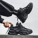 
Senma daddy shoes men's summer mesh 2025 new thick sole elevated sports breathable men's casual trendy shoes black 42
