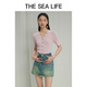 THE SEA LIFE Ou Hai Yisheng Knitted Sweater 24 Spring and Summer Slim Short Sleeve Cool Temperament Knitted Sweater X15868 Glimmer Green S
