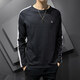 Pishibao full cotton men's long-sleeved T-shirt 2025 spring and autumn new tops trendy loose summer thin inner bottom shirt DS692 apricot color L weight recommendation 105-120Jin [Jin equals 0.5 kg]