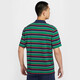 
Nike striped short-sleeved T-shirt in summer new sportswear loose casual breathable lapel POLO shirt top FN3897-410 blue and green stripes L