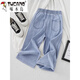 
Woodpecker thin Tennis Denim Cropped Pants for Women in 2025 Summer New Lightweight Ice Silk High Waist Small versatile Wide Leg Pants Light Blue 738 L Recommended/105-120Jin[Jin equals 0.5 kg]