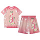 Bamaitu-Eisschwarz-Tee-Parodie das gleiche T-Shirt mit Internet-Prominenten, kurzärmelige Shorts-Anzug, sommer trendige runde Nackenmänner und Frauenanzug TXC9277 STKX411 ICE Black Tee-Black 4xl 155-170jin [Jin gleich 0,5 kg]