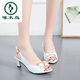 Pájaro carpintero 35-44 zapatos para mujeres de gran tamaño 41 sandalias de diamantes de diario infructuosas 42 tacones de arco de estilo coreano