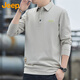 JEEP Jeep long-sleeved T-shirt men's autumn and winter polo loose casual bottoming shirt clothes men's Khaki L