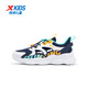 XTEP (XTEP) Kinderleichter Sauerstoffrahmen Schuhe Sommer -Schwanzknopf Großes Mesh Leichte Laufschuhe tiefblau/XTEP Weiß 35