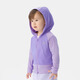 Gapu same style for both big and small children, girls 2025 summer new contrast color elastic casual sun protection cool hooded jacket, purple 130 cm (8-9 years old) Asian size